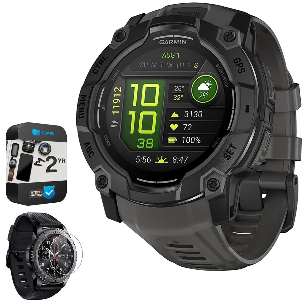 Garmin Instinct 3 50mm Outdoor GPS Smartwatch + Screen Protector + 2 Yr Warranty Bundle - Image 2