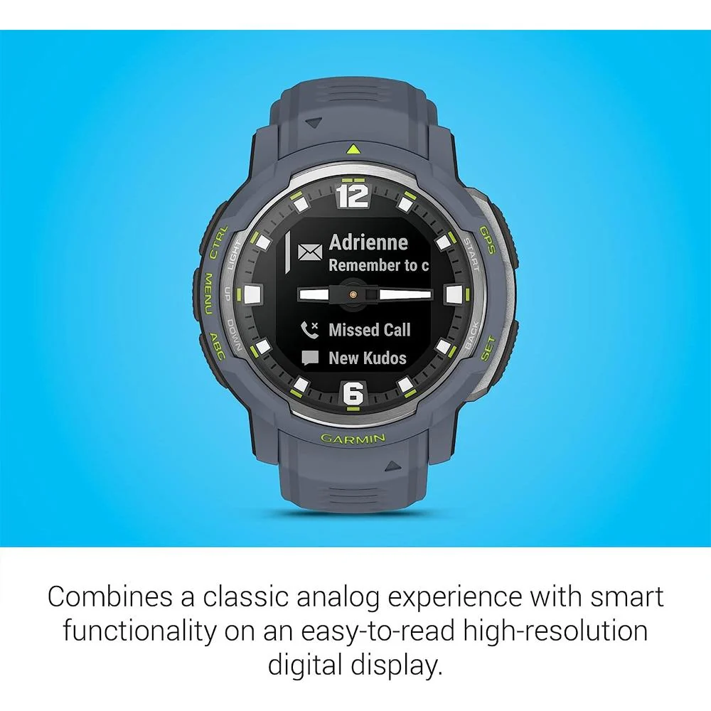 Garmin Instinct Crossover Analog/Digital Smartwatch, Blue Granite w/ Accessories Kit - Image 6