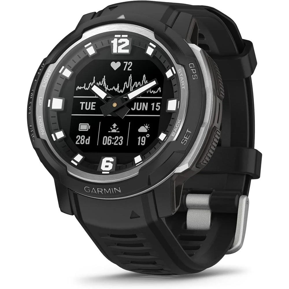 Garmin Instinct Crossover Hybrid Analog/Digital Smartwatch, Black w/ Accessories Bundle - Image 3