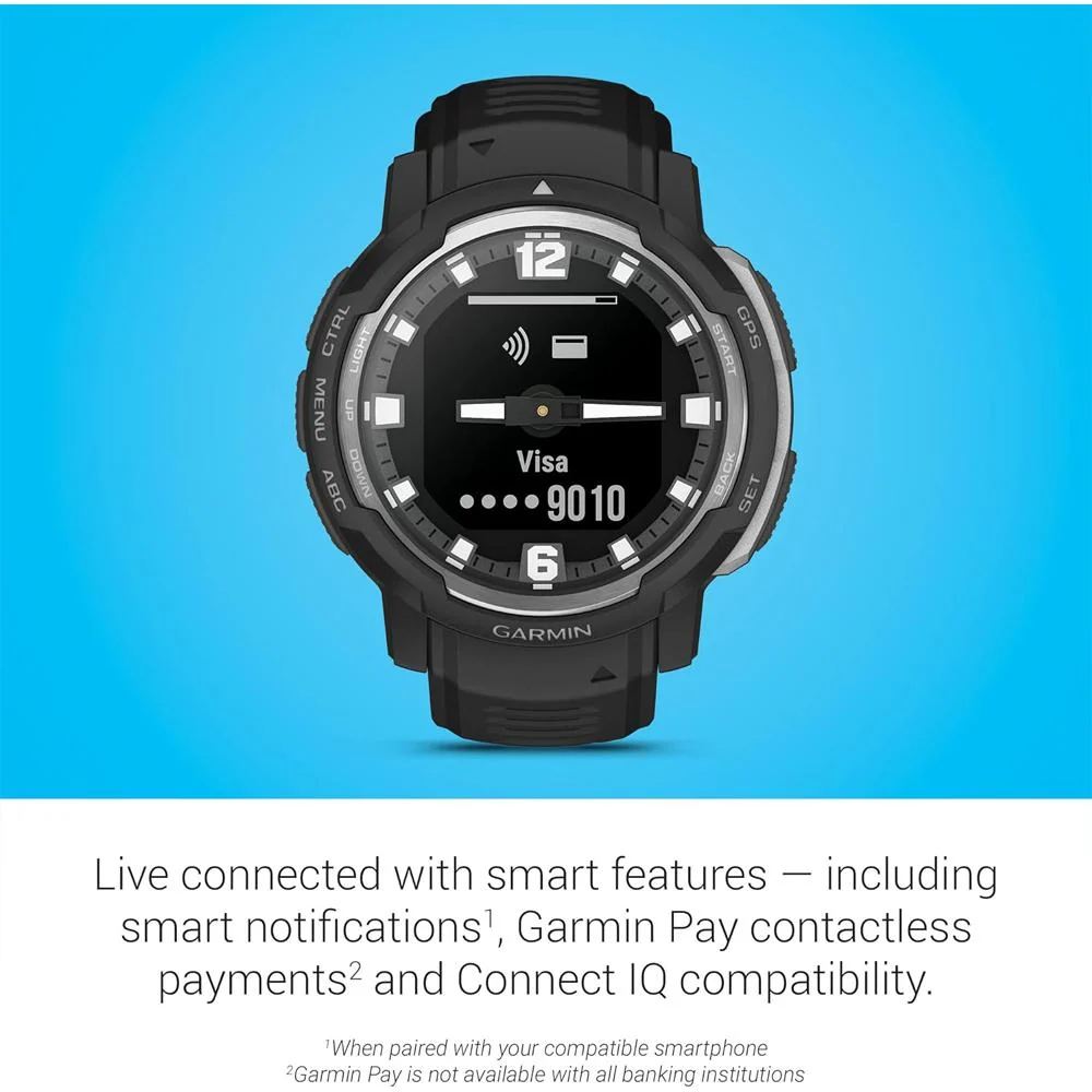 Garmin Instinct Crossover Hybrid Analog/Digital Smartwatch, Black w/ Accessories Bundle - Image 8
