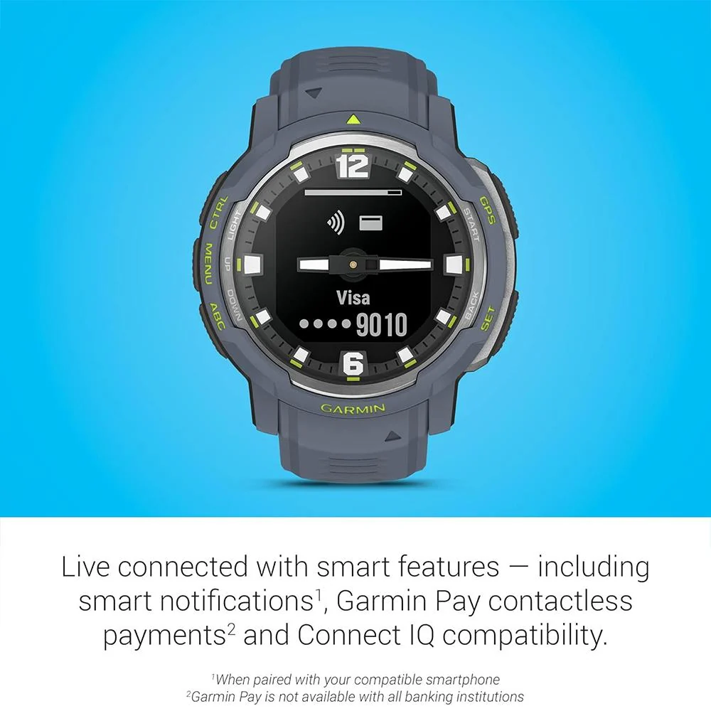 Garmin Instinct Crossover Rugged Hybrid Smartwatch Blue Granite+2 Year Warranty - Image 8