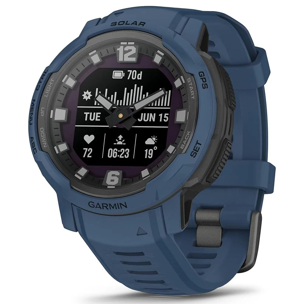 Garmin Instinct Crossover Solar Rugged Hybrid Smartwatch Blue + 2 Year Warranty - Image 3