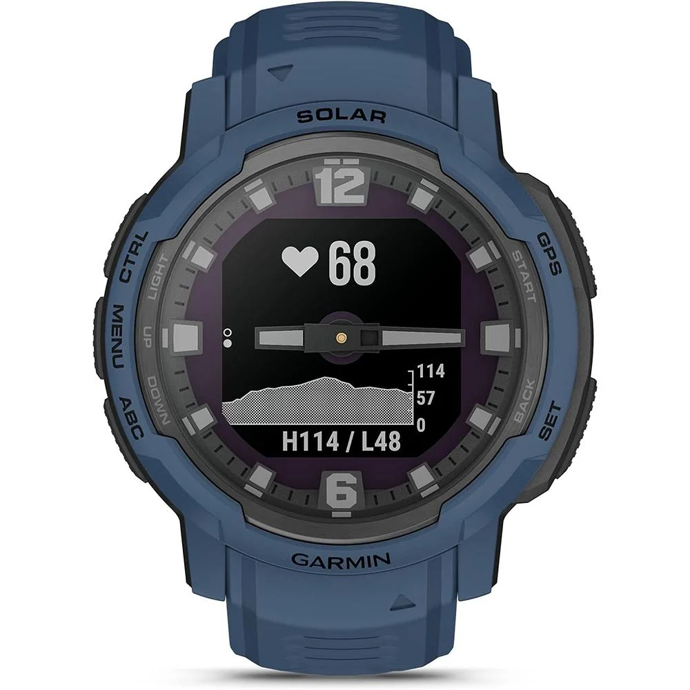 Garmin Instinct Crossover Solar Rugged Hybrid Smartwatch Blue + 2 Year Warranty - Image 4