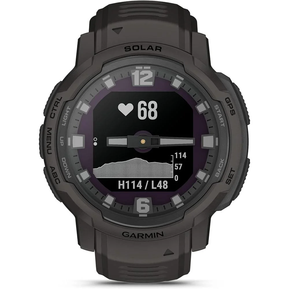 Garmin Instinct Crossover Solar Rugged Hybrid Smartwatch, Graphite w/ Fitness Bundle - Image 4