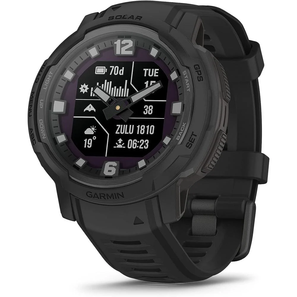 Garmin Instinct Crossover Solar Tactical Hybrid Smartwatch, Black w/ Fitness Bundle - Image 3