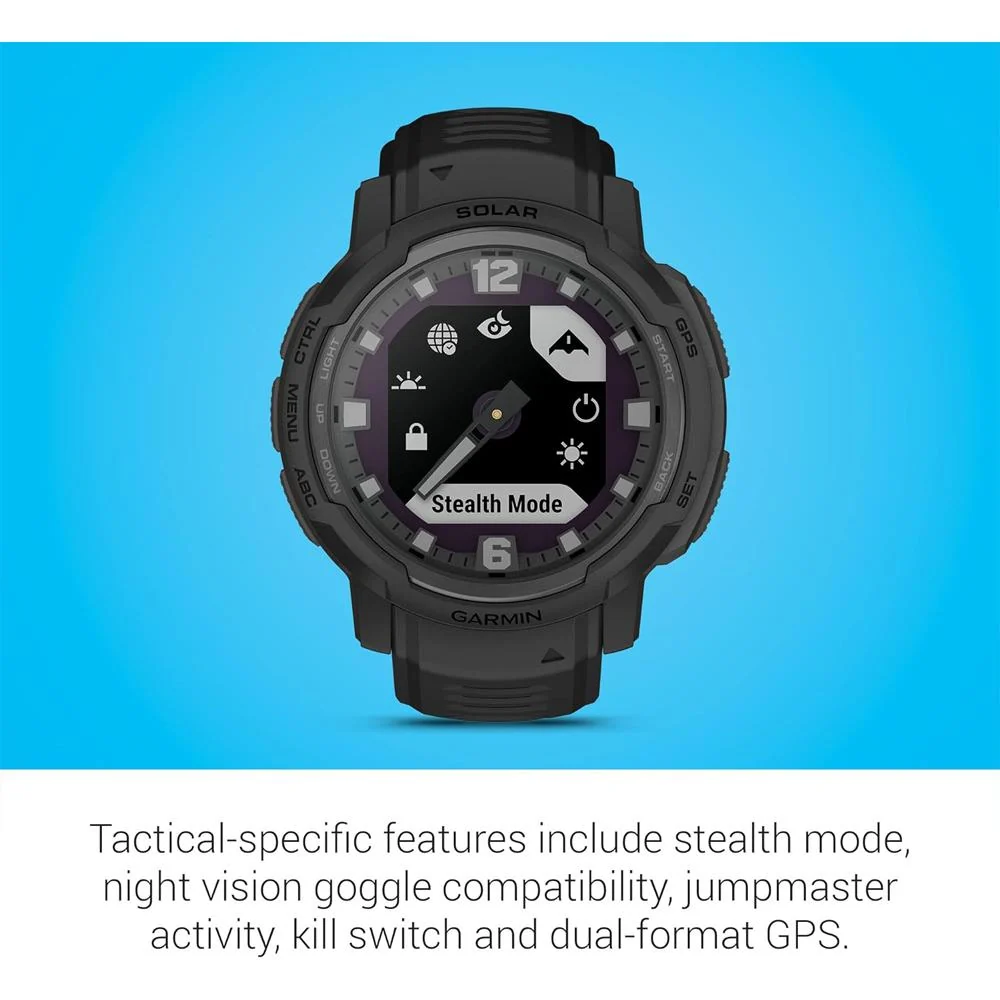 Garmin Instinct Crossover Solar Tactical Hybrid Smartwatch, Black w/ Fitness Bundle - Image 5