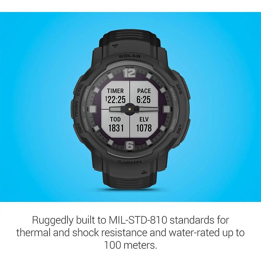 Garmin Instinct Crossover Solar Tactical Hybrid Smartwatch, Black w/ Fitness Bundle - Image 6