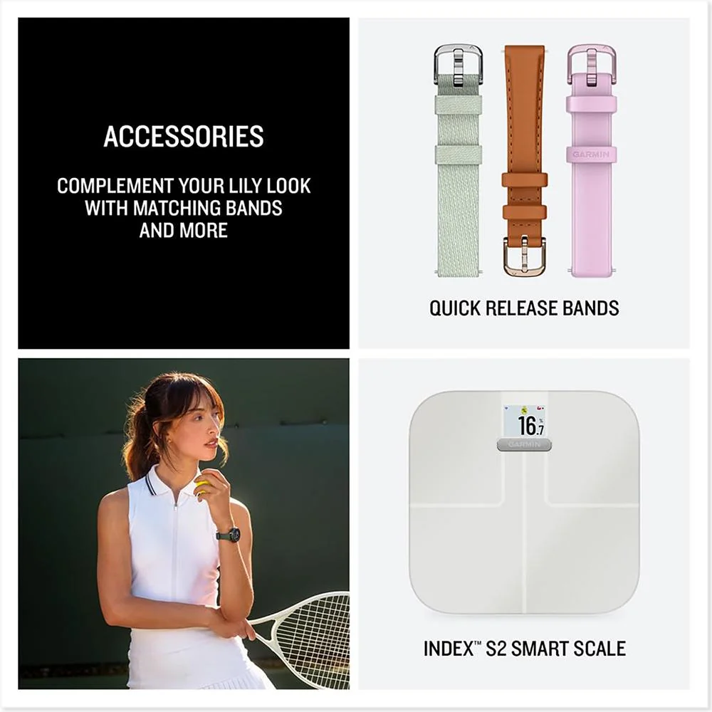 Garmin Lily 2 Active Smartwatch Green with Green Silicone Band + Towel and Light - Image 10