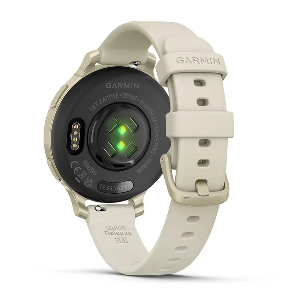 Garmin Lily 2 Active Smartwatch Lunar Gold w/ Bone Silicone Band+Charging Bundle - Image 12