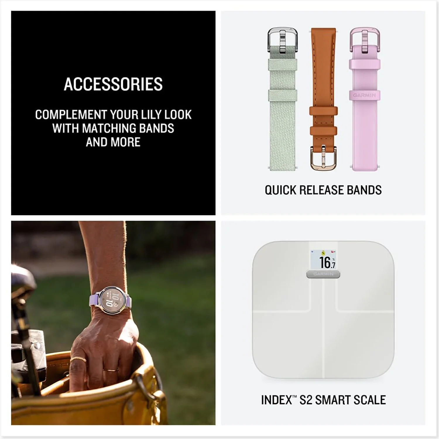 Garmin Lily 2 Active Smartwatch Silver w/ Purple  Silicone Band + 2 Yr Warranty Pack - Image 7