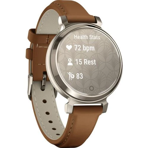 Garmin Lily 2 Classic Cream Gold with Tan Leather Band Smartwatch - Image 9