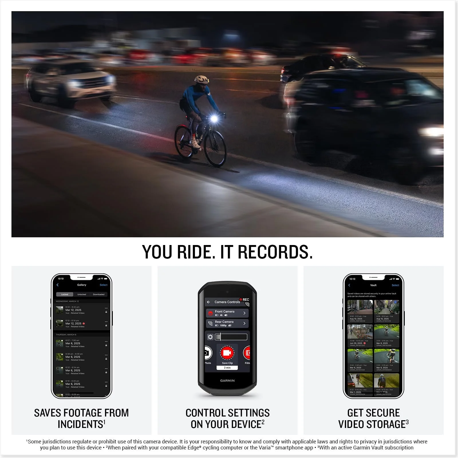 Garmin Varia Vue, Cycling Headlight & 4K Camera, 600 Lumens, Incident Detection - Image 4