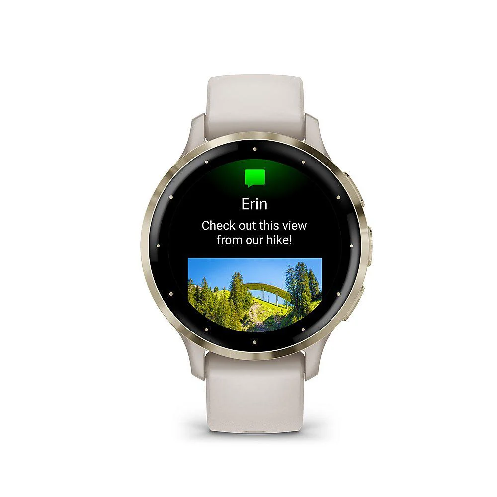 Garmin Venu 3S Fitness GPS Smartwatch Gold Steel Bezel w/ Ivory Case + Accessories Kit - Image 4