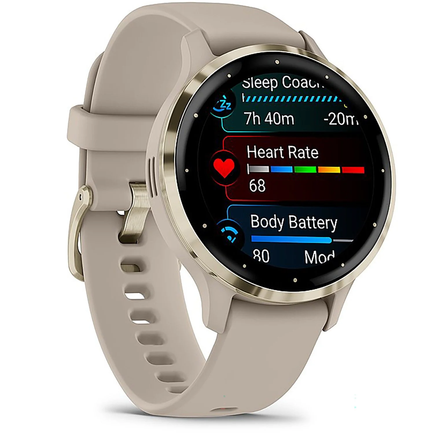 Garmin Venu 3S Fitness GPS Smartwatch Gold with Gray Band 41mm + Bands Bundle - Image 2