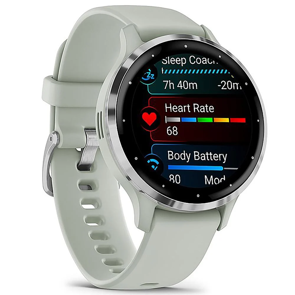 Garmin Venu 3S Fitness GPS Smartwatch Silver with Gray Band 41mm + Bands Bundle - Image 2