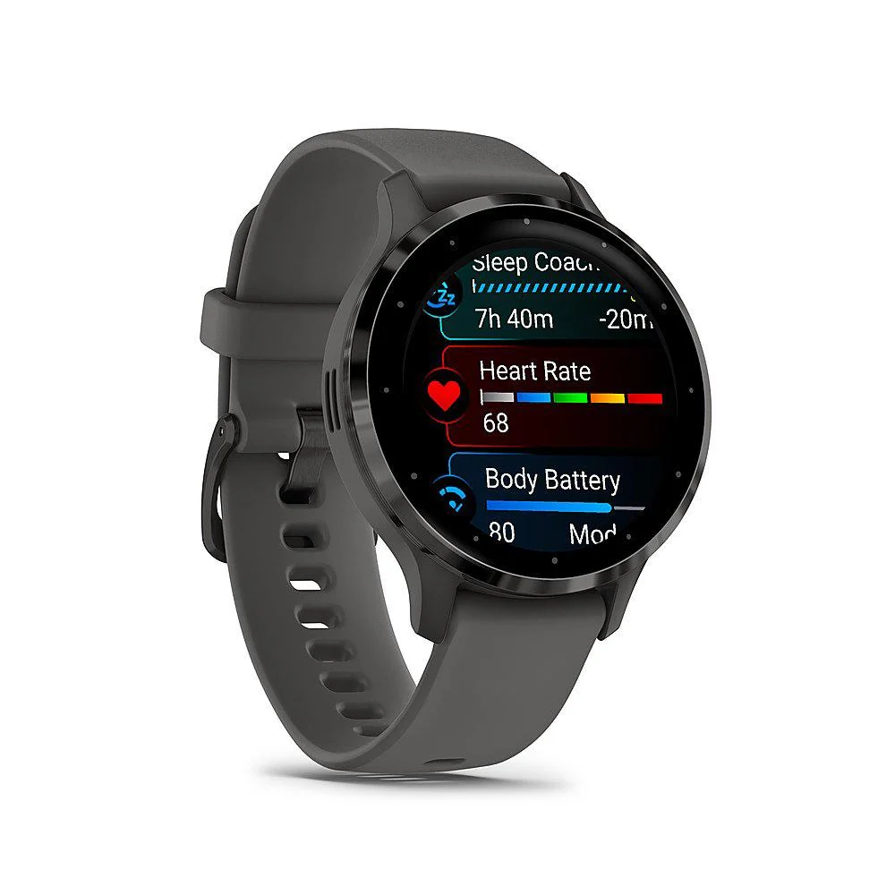 Garmin Venu 3S Fitness GPS Smartwatch Steel Bezel w/ Pebble Gray Case + Accessories Kit - Image 3