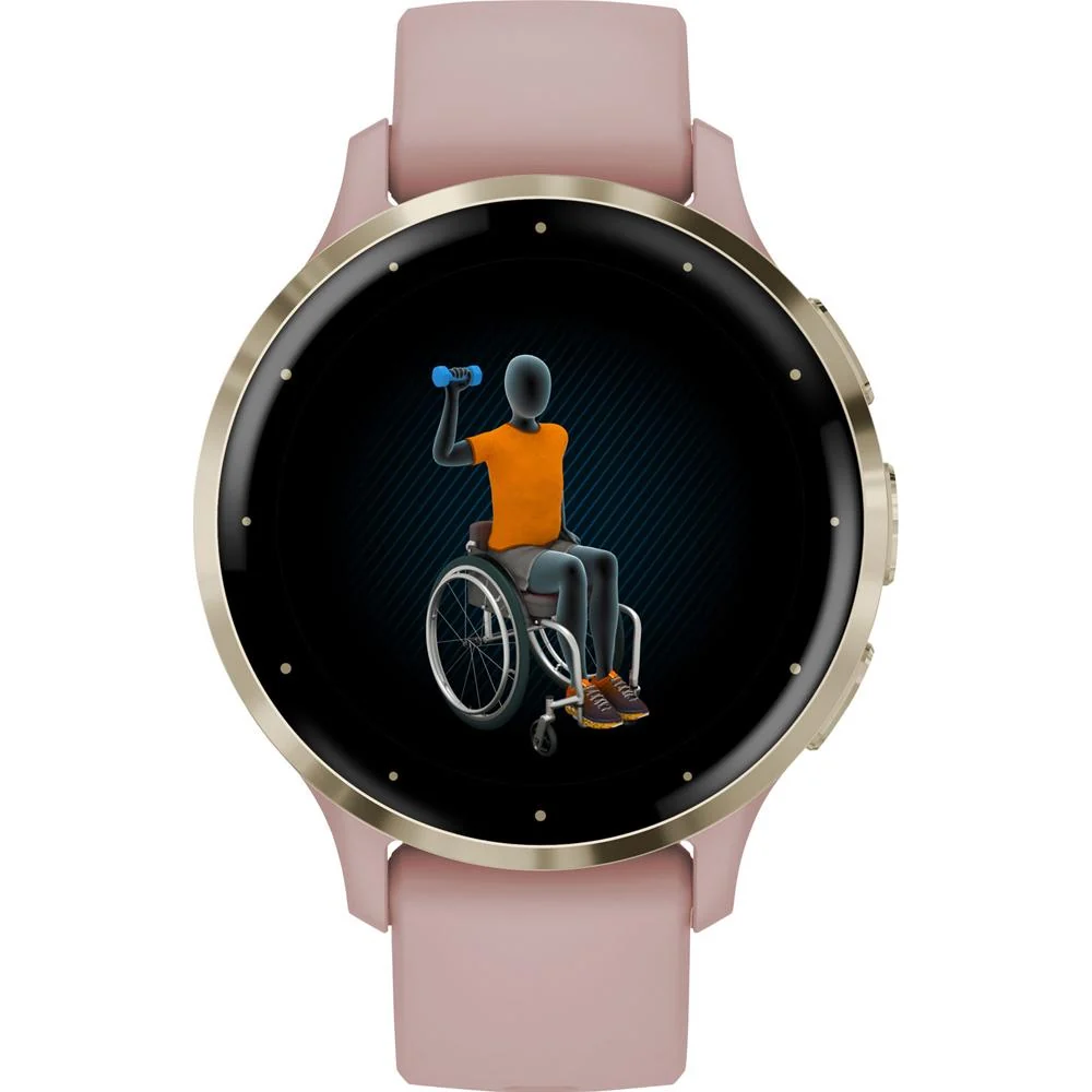 Garmin Venu 3S Health Fitness GPS Smartwatch Gold Bezel 41mm + Nylon Band Bundle - Image 7