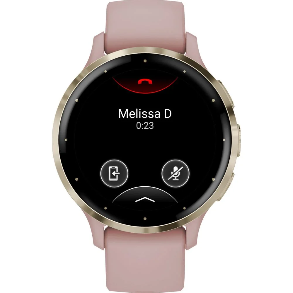 Garmin Venu 3S Health Fitness GPS Smartwatch Gold Steel Bezel w/ Dust Rose Case (41mm) - Image 2