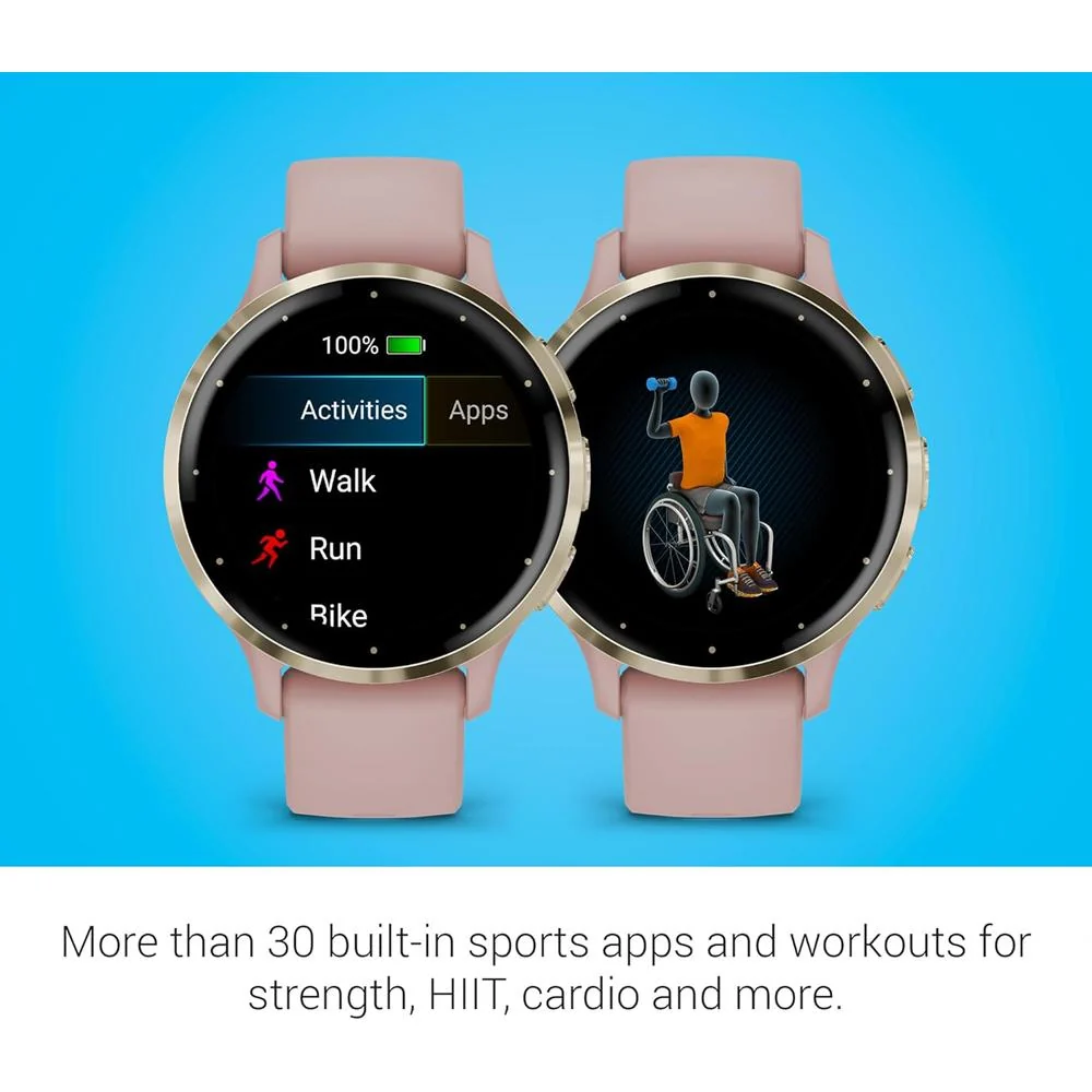 Garmin Venu 3S Health Fitness GPS Smartwatch Gold with Rose Case + Bands Bundle - Image 12