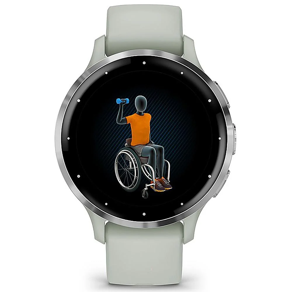 Garmin Venu 3S Health Fitness GPS Smartwatch Steel with Gray Case + Bands Bundle - Image 3