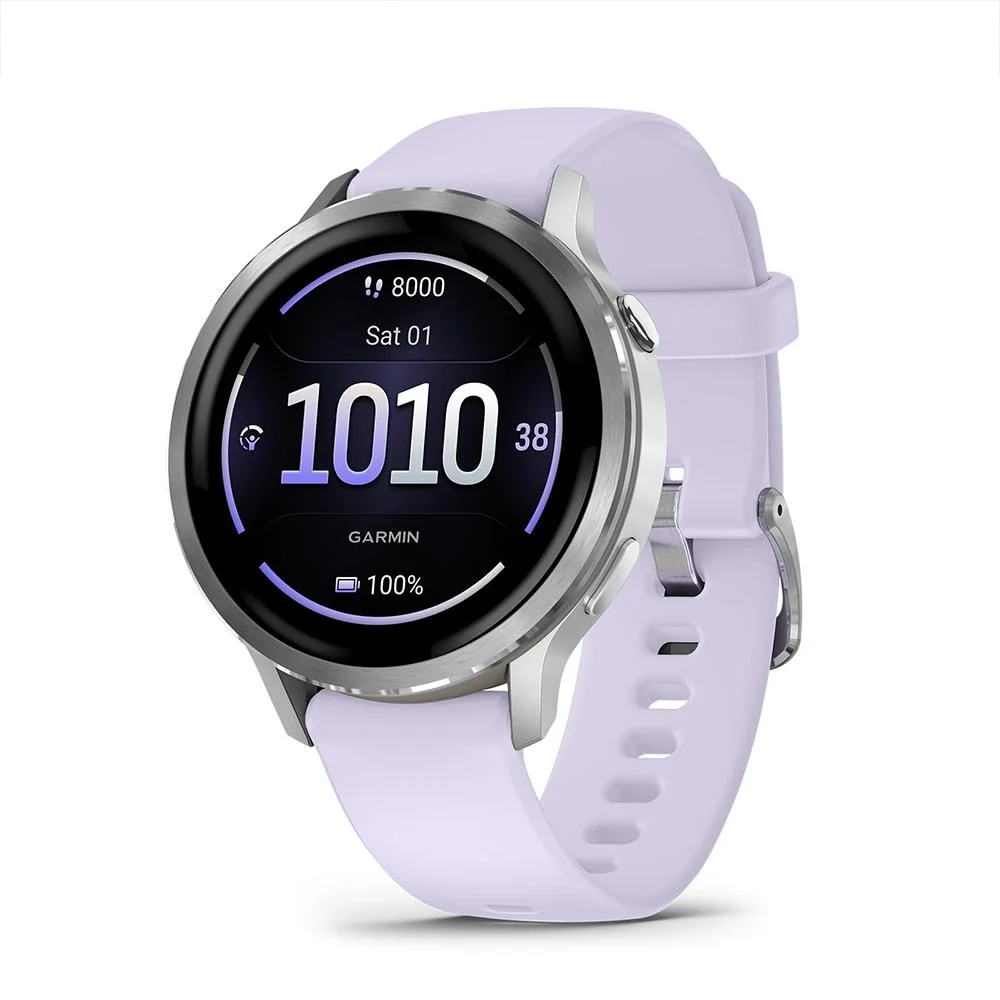 Garmin Venu 4 41mm Health & Fitness GPS Smartwatch, Silver w/ Accessories Bundle - Image 2