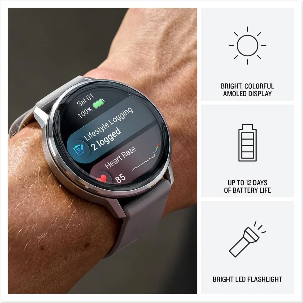Garmin Venu 4 45 mm Health & Fitness GPS Smartwatch Silver with Band Bundle - Image 4