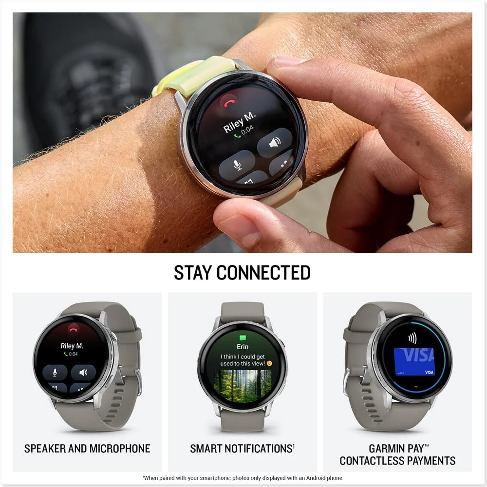 Garmin Venu 4 45 mm Health & Fitness GPS Smartwatch Silver with Band Bundle - Image 5