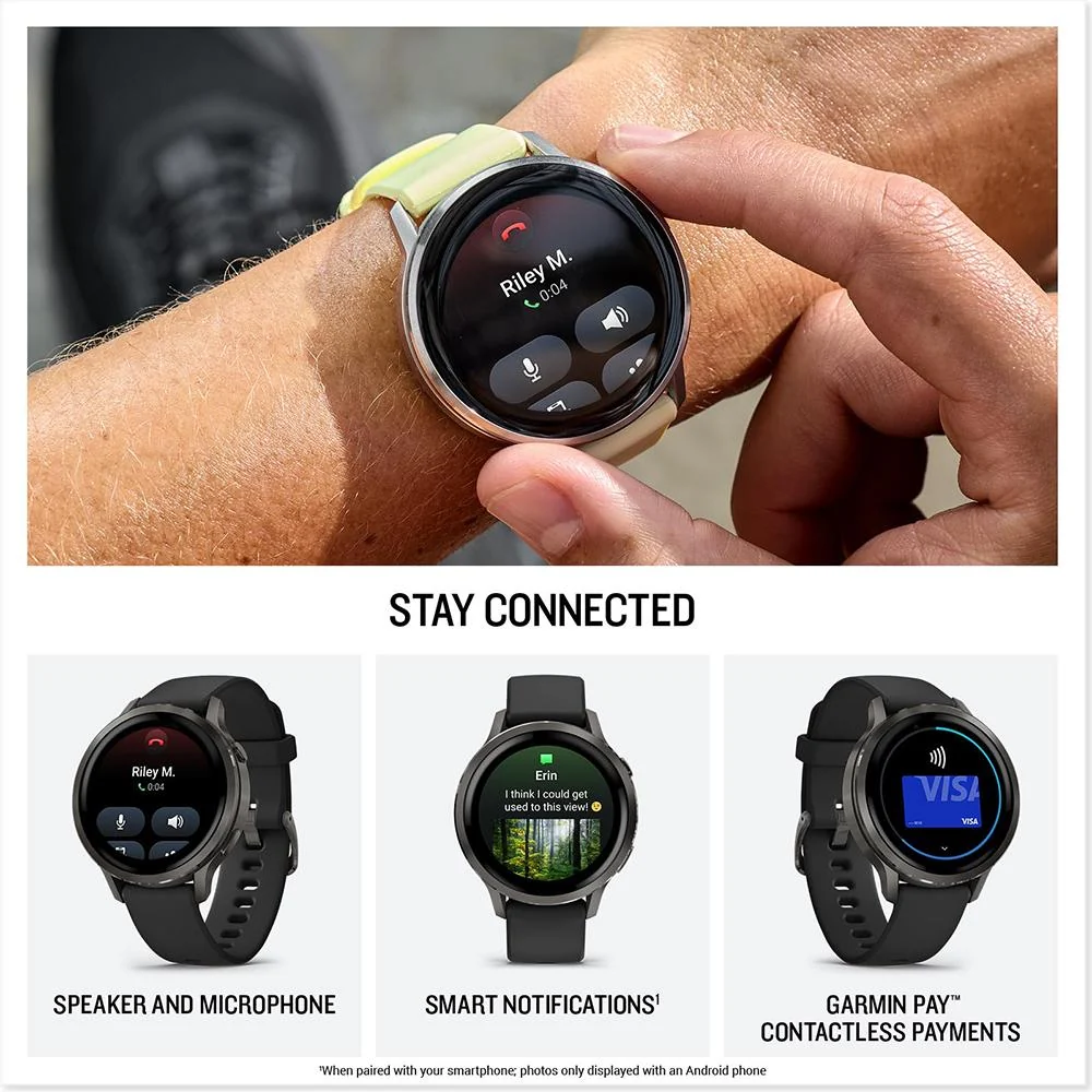 Garmin Venu 4, 45 mm Health & Fitness GPS Smartwatch, Slate + Accessories Bundle - Image 4