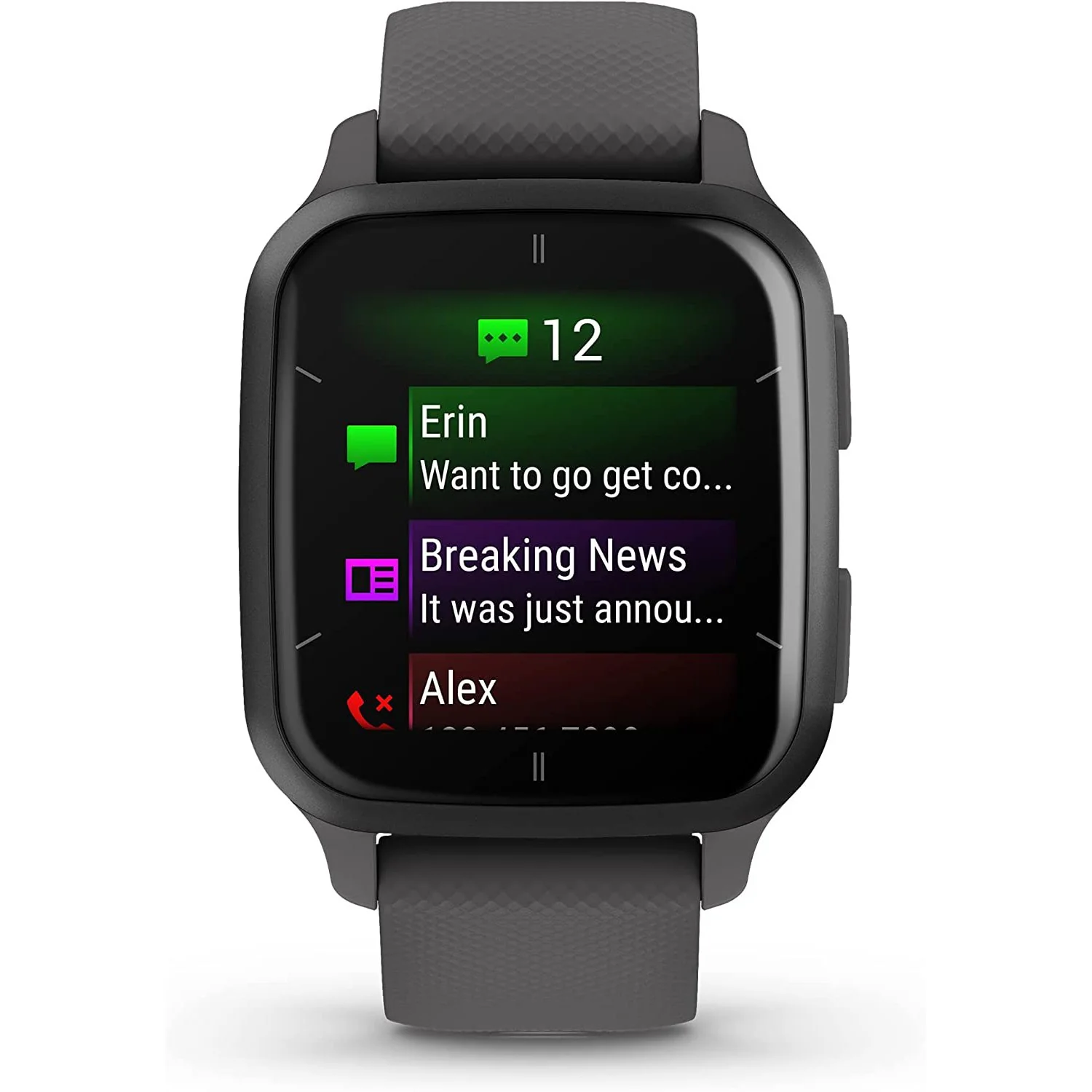 Garmin Venu Sq 2 GPS Smartwatch, Slate Bezel with Shadow Gray Case and Silicone Band - Image 2