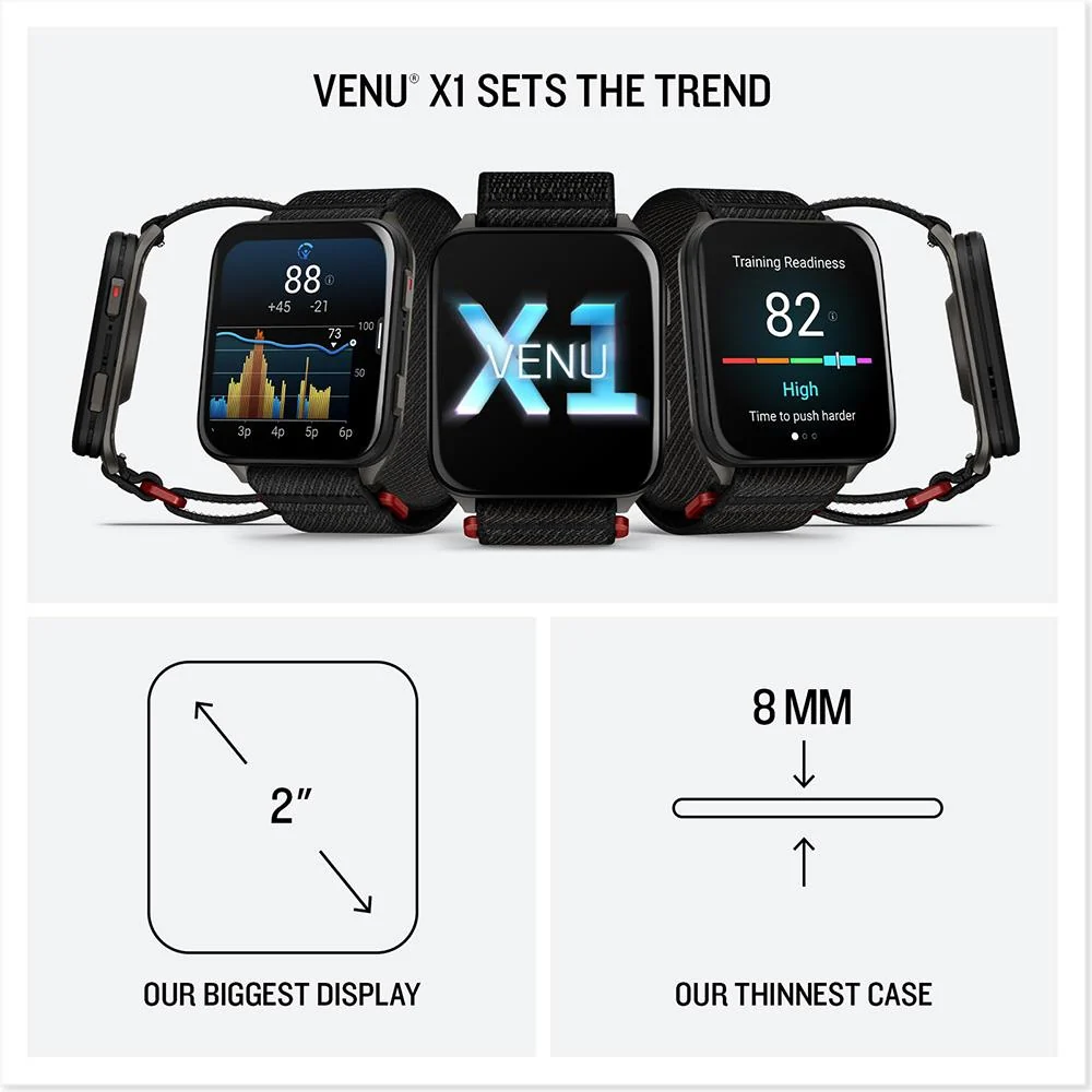 Garmin Venu X1 Premium GPS Smartwatch, Black Titanium + Accessories Bundle - Image 8