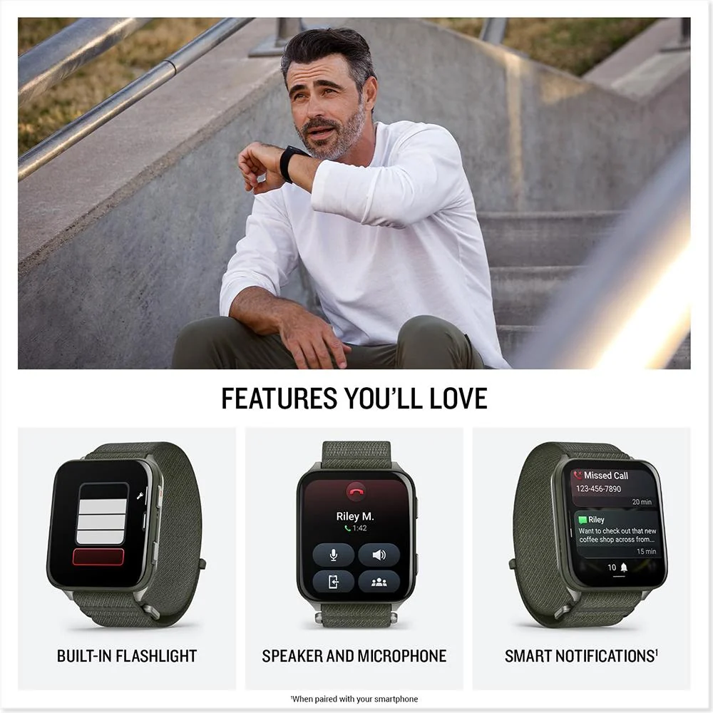 Garmin Venu X1 Premium GPS Smartwatch, Moss Titanium + Accessories Bundle - Image 5