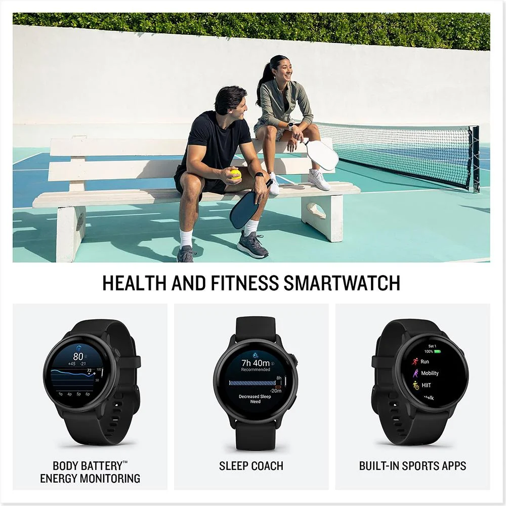 Garmin VIVOACTIVE 6 Health and Fitness GPS Smartwatch Black with Band Bundle - Image 3