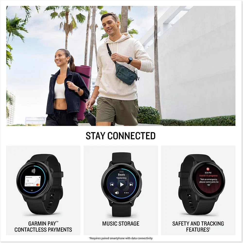 Garmin VIVOACTIVE 6 Health and Fitness GPS Smartwatch Black with Band Bundle - Image 5