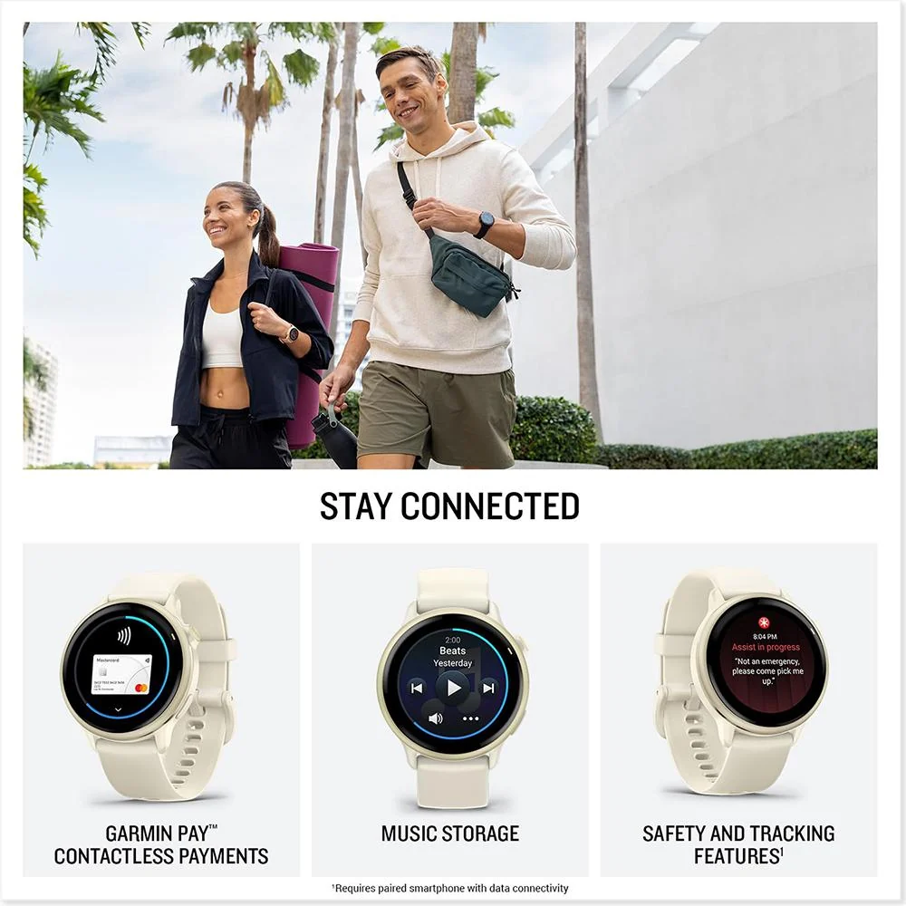 Garmin VIVOACTIVE 6 Health and Fitness GPS Smartwatch Bone with Band Bundle - Image 6