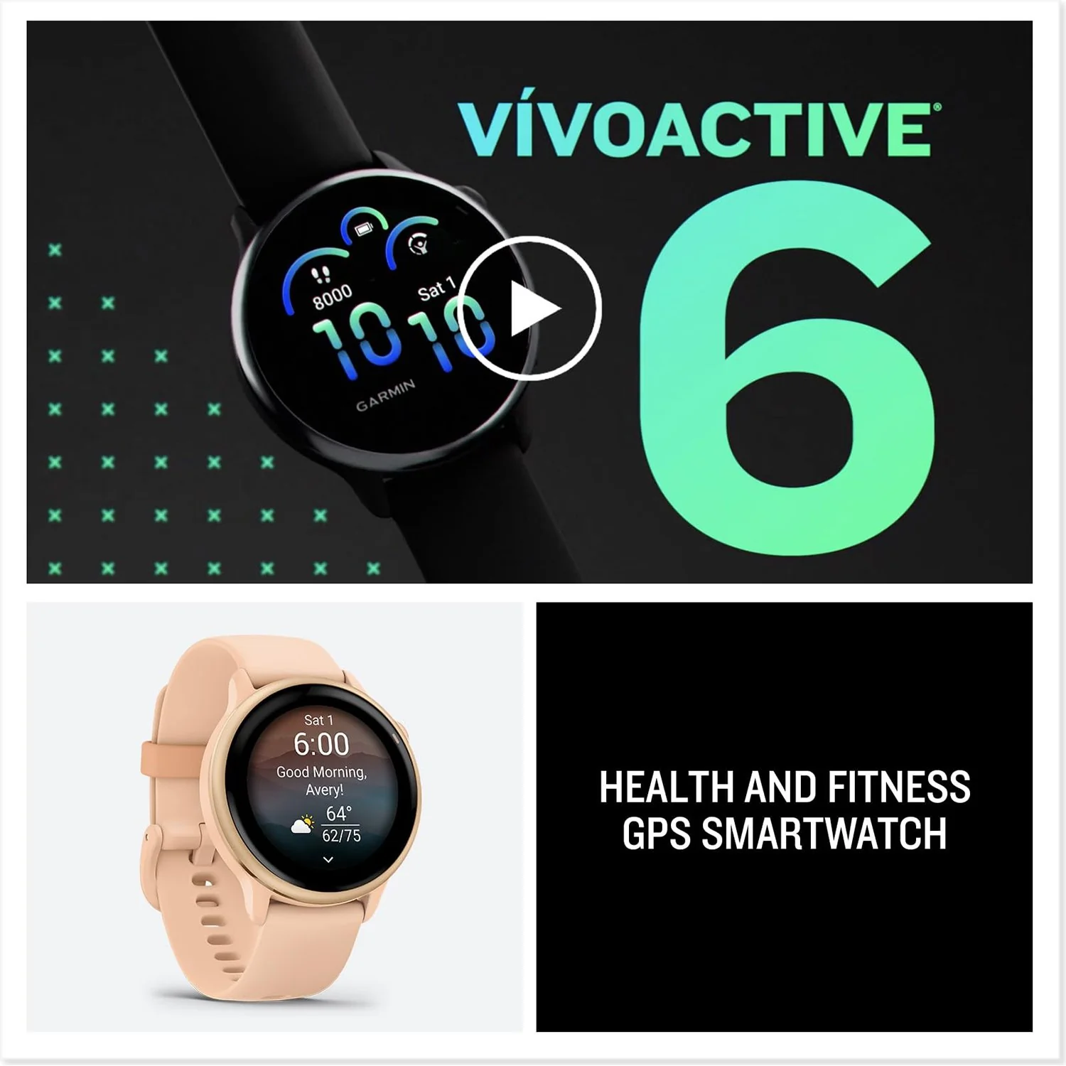 Garmin VIVOACTIVE 6 Health and Fitness GPS Smartwatch, Pink Dawn with Silicone Band - Image 8
