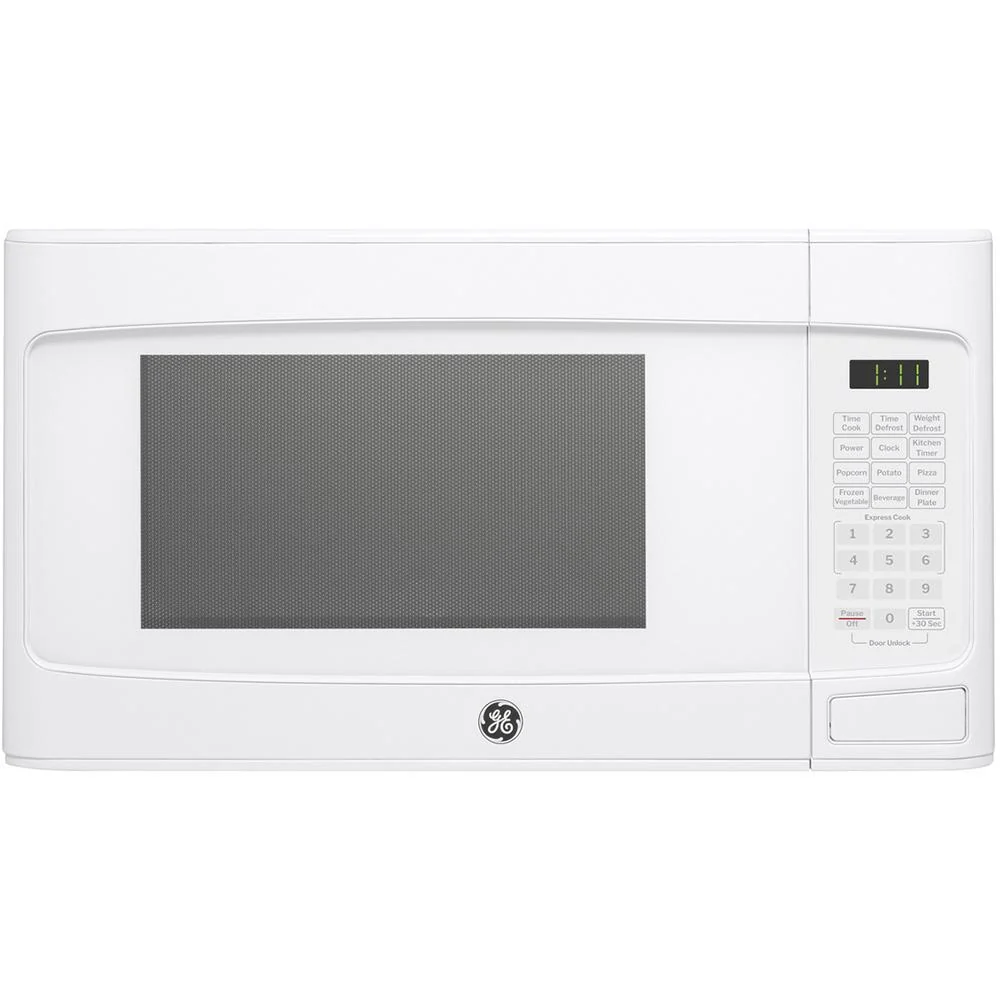 GE 1.1 Cu. Ft. Capacity Countertop Microwave Oven White with 2 Year Warranty - Image 2