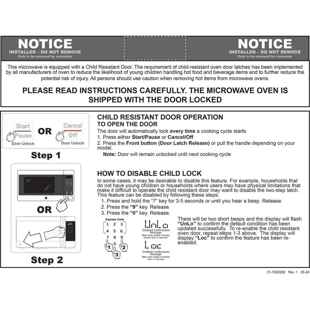 GE 1.1 cu. ft. Countertop Microwave Oven 950 Watts (Open Box) + 1 Year Warranty - Image 6