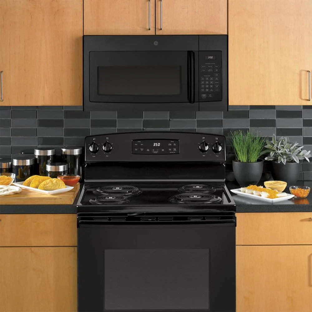 GE 1.6 Cu. Ft. Over-the-Range Microwave Oven Black + Oven Mitt & 3 Year Warranty - Image 5