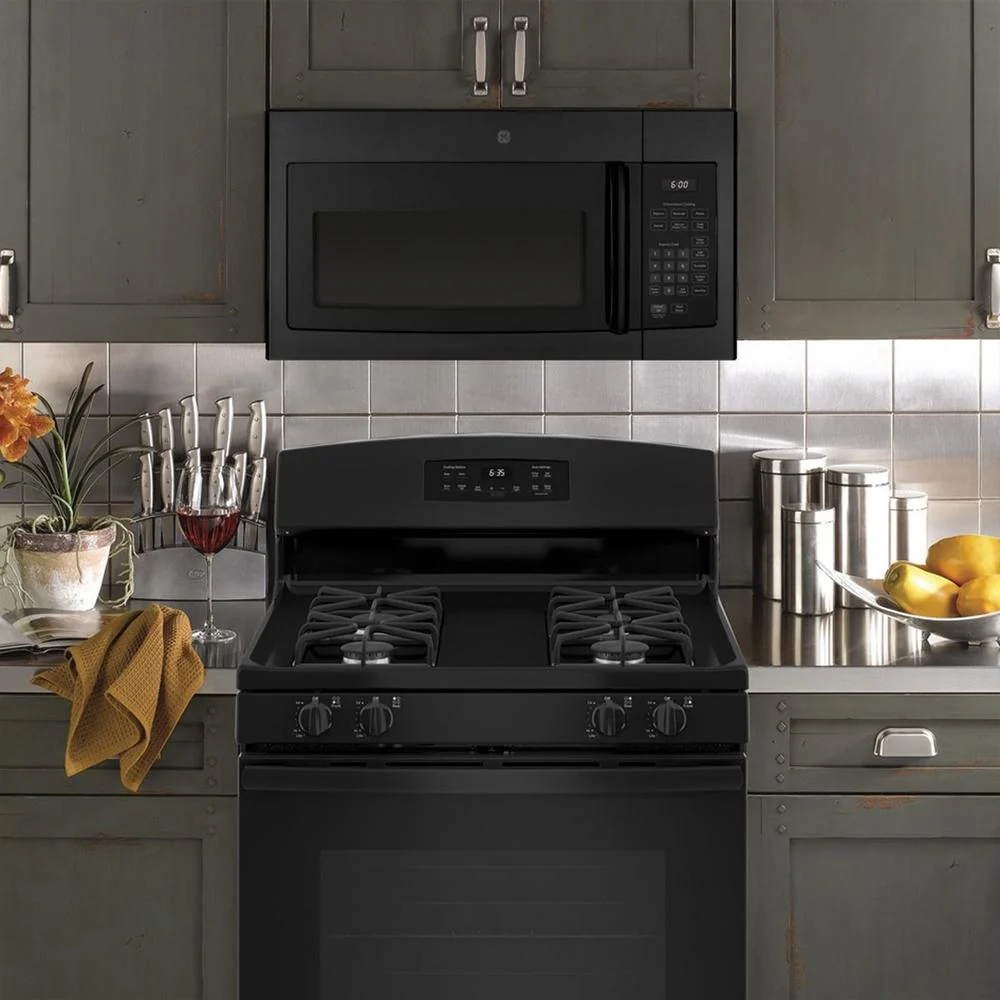GE 1.6 Cu. Ft. Over-the-Range Microwave Oven Black + Oven Mitt & 3 Year Warranty - Image 6