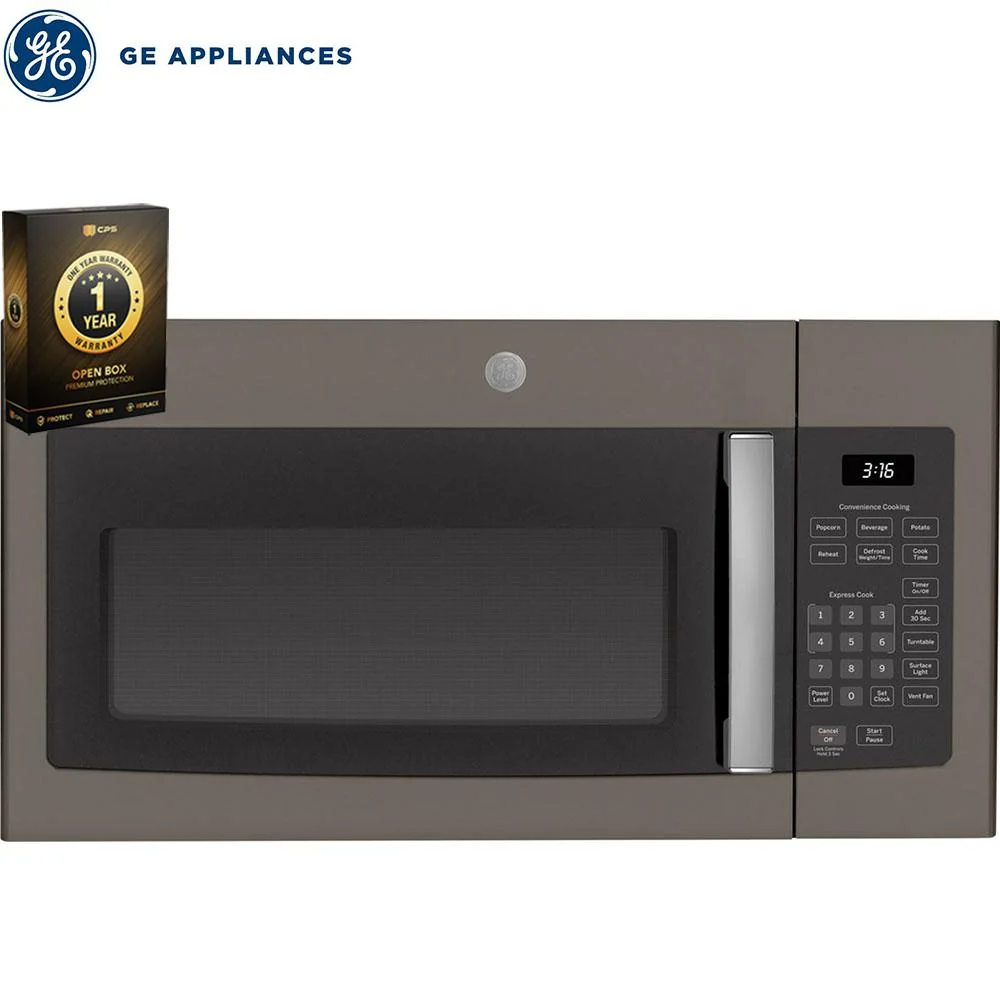 GE 1.6 Cu. Ft. Over-the-Range Microwave Oven Slate Open Box with 1 Year Warranty