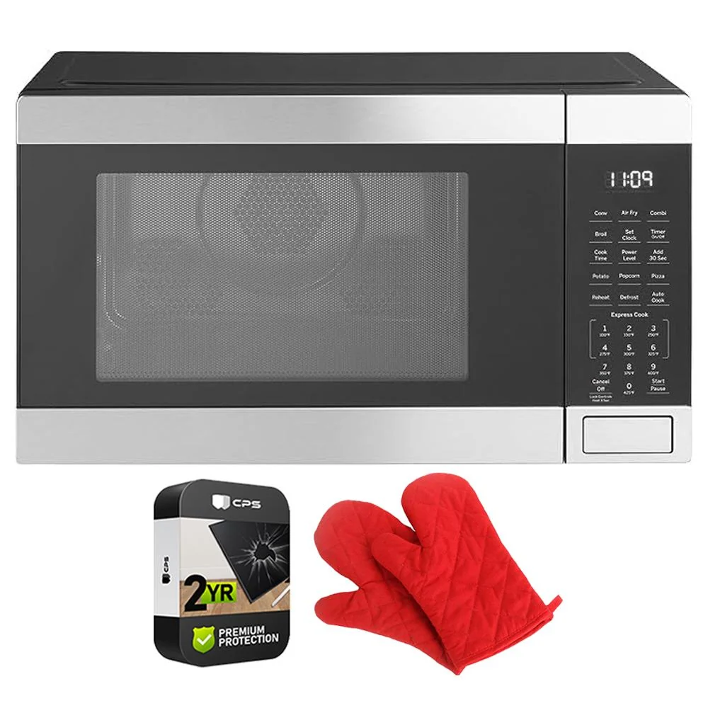 GE 3-in-1 Microwave Oven 1,050 Watts 1.0 Cu. Ft with 2 Year Warranty & Oven Mitt