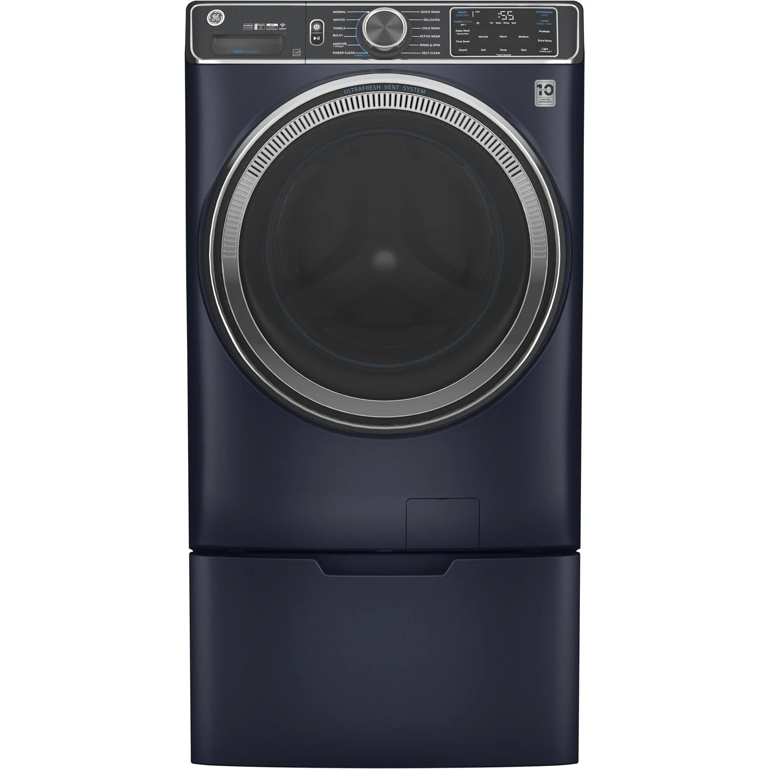 GE 5.0 CU. FT. Capacity Front Load Smart Steam Washer, Sapphire Blue - GFW850SPNRS - Image 2