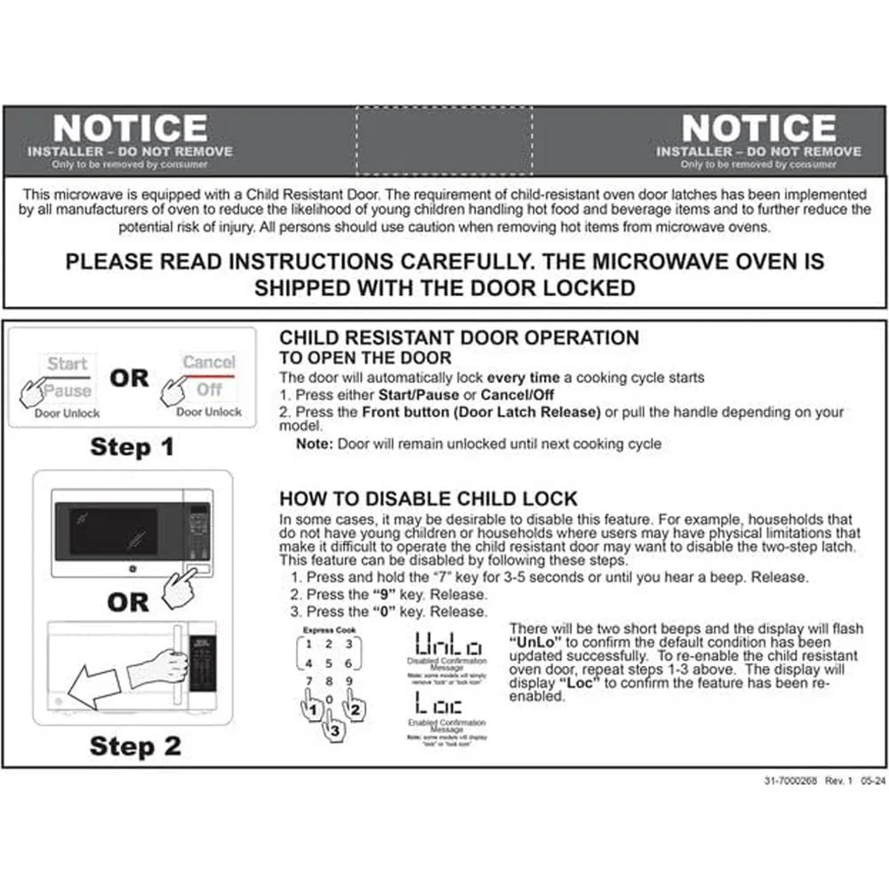 GE 700-watt Compact 0.7 Cu Ft Countertop Microwave Oven - GCST07N1WSS - Open Box - Image 6