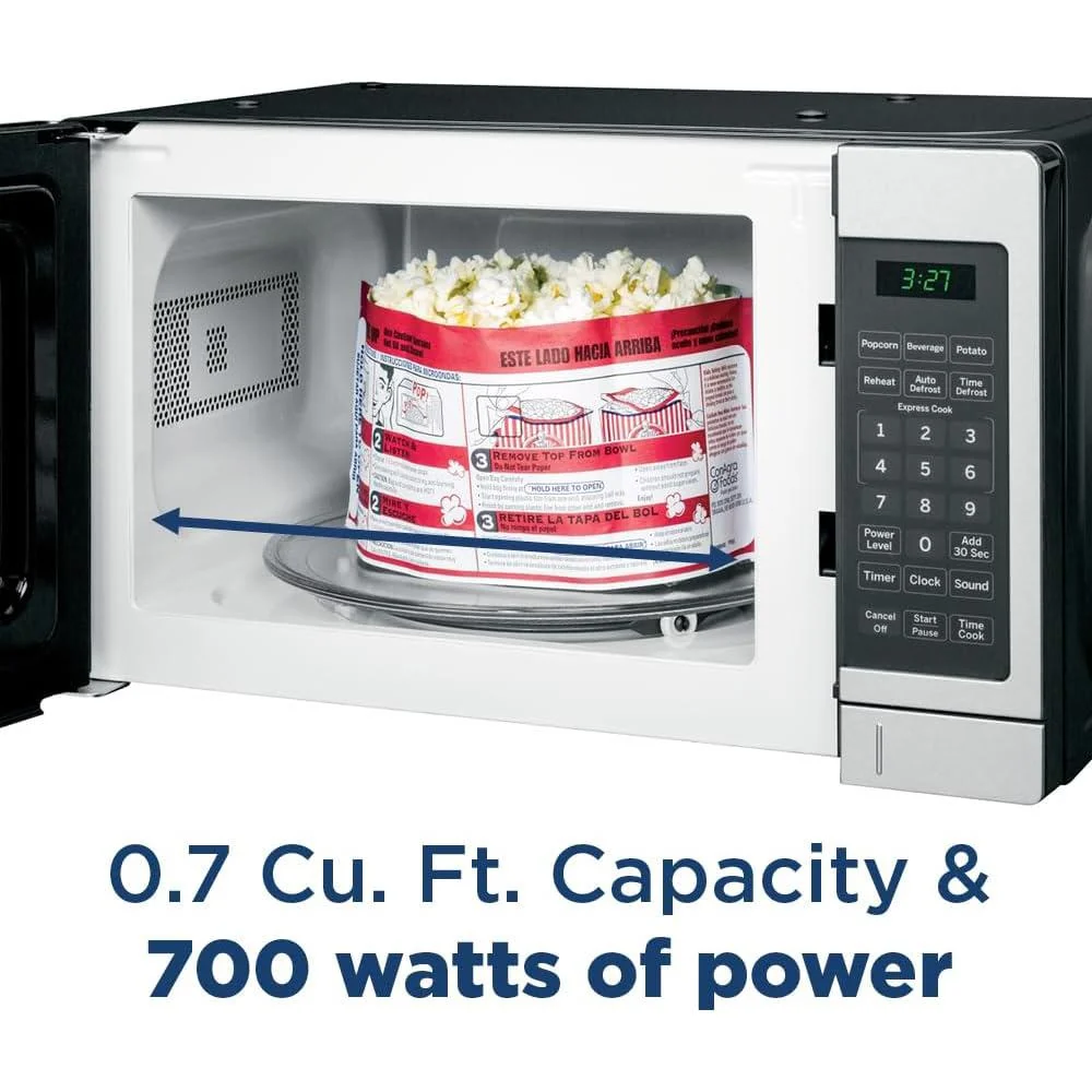 GE Countertop Microwave Oven, 700W Compact 0.7 Cu Ft (Open Box) + 1 Year Warranty - Image 4