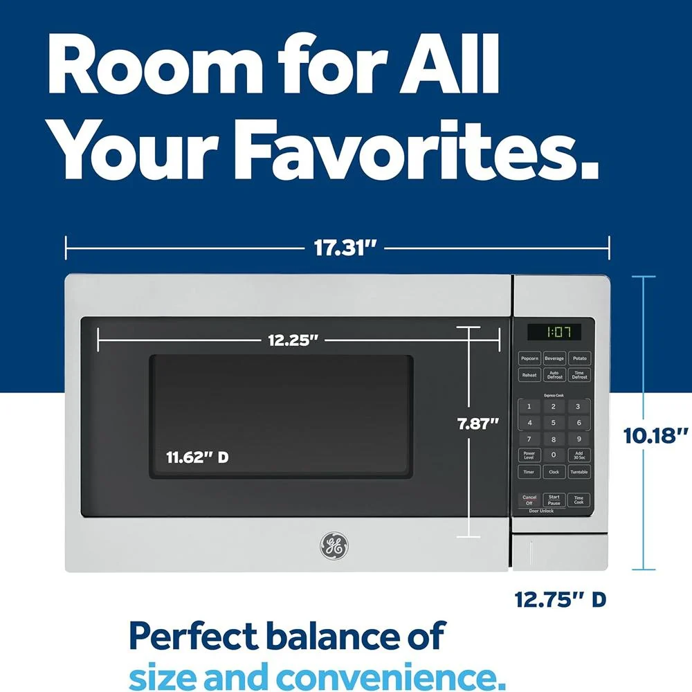 GE Countertop Microwave Oven, 700W Compact 0.7 Cu Ft (Open Box) + 1 Year Warranty - Image 9