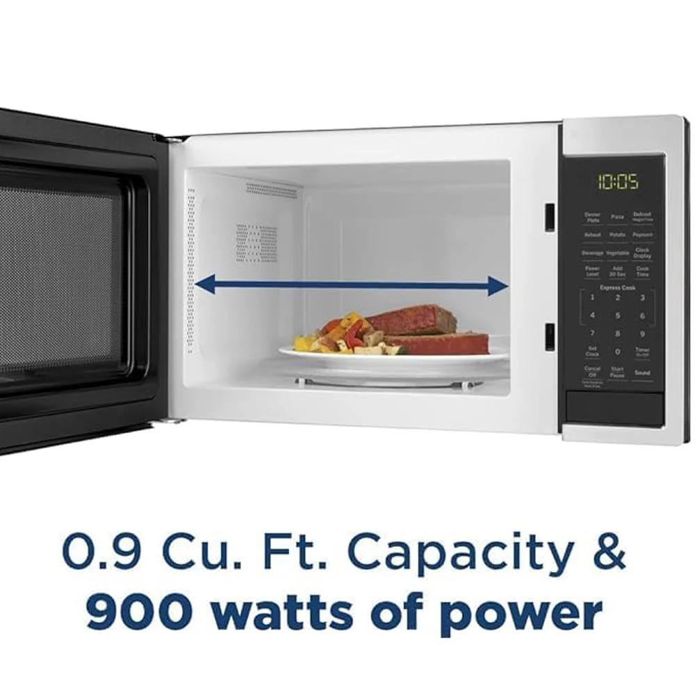 GE Countertop Microwave Oven 900 W 0.9 Cu. Ft Stainless Steel + 2 Year Warranty - Image 3