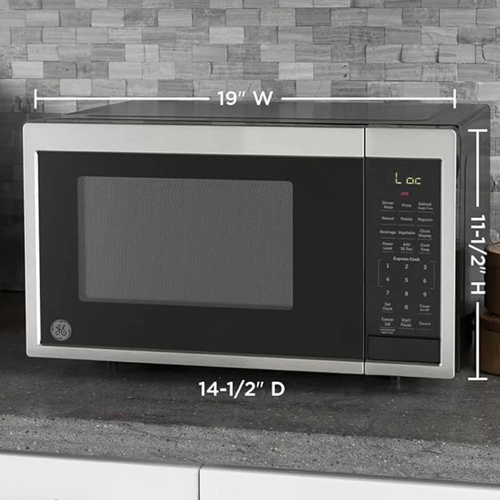 GE Countertop Microwave Oven 900W 0.9 Cu. Ft Steel + 2 Year Warranty & Oven Mitt - Image 5