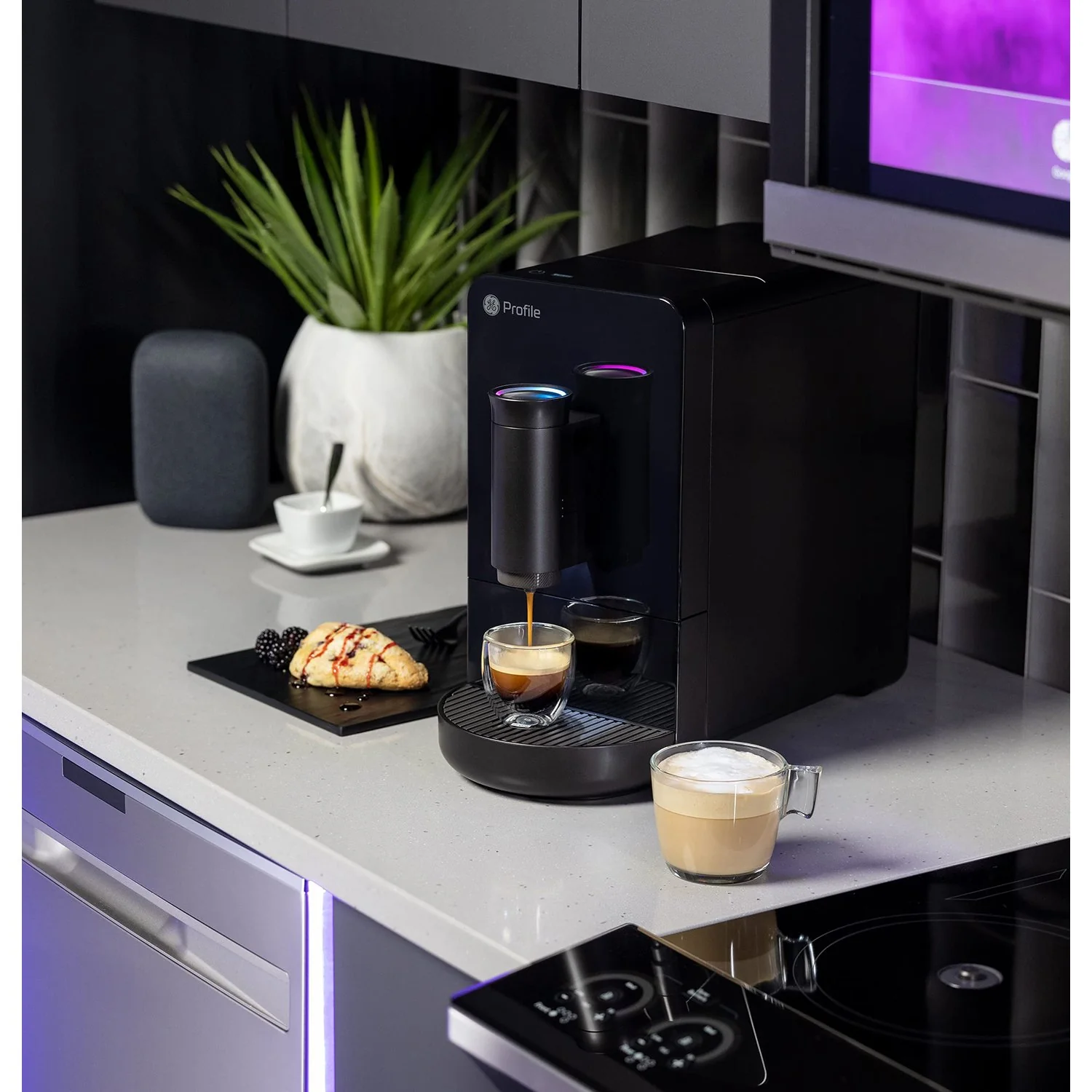 GE Profile Automatic Espresso Machine, One-Touch Brew (Black) - Image 2