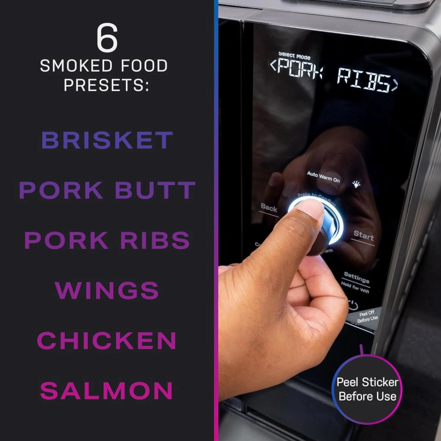 GE Profile Smart Indoor Smoker - Black - Image 6