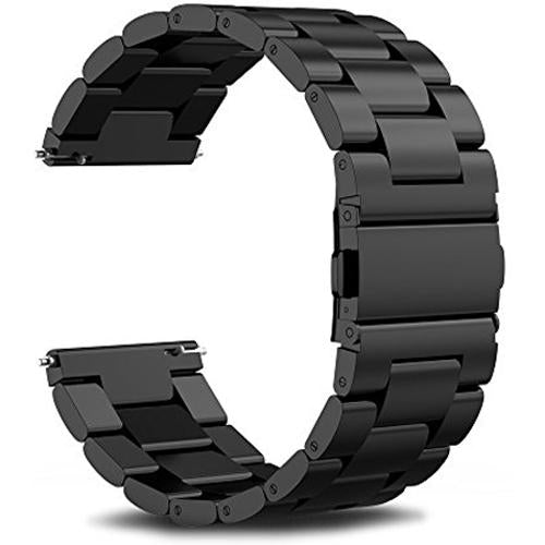 General Brand Black Metal Wrist Band + Tempered Glass Screen Protector for Samsung Gear S3 - Image 2